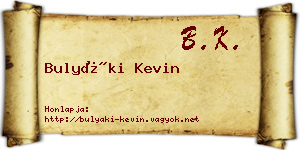 Bulyáki Kevin névjegykártya